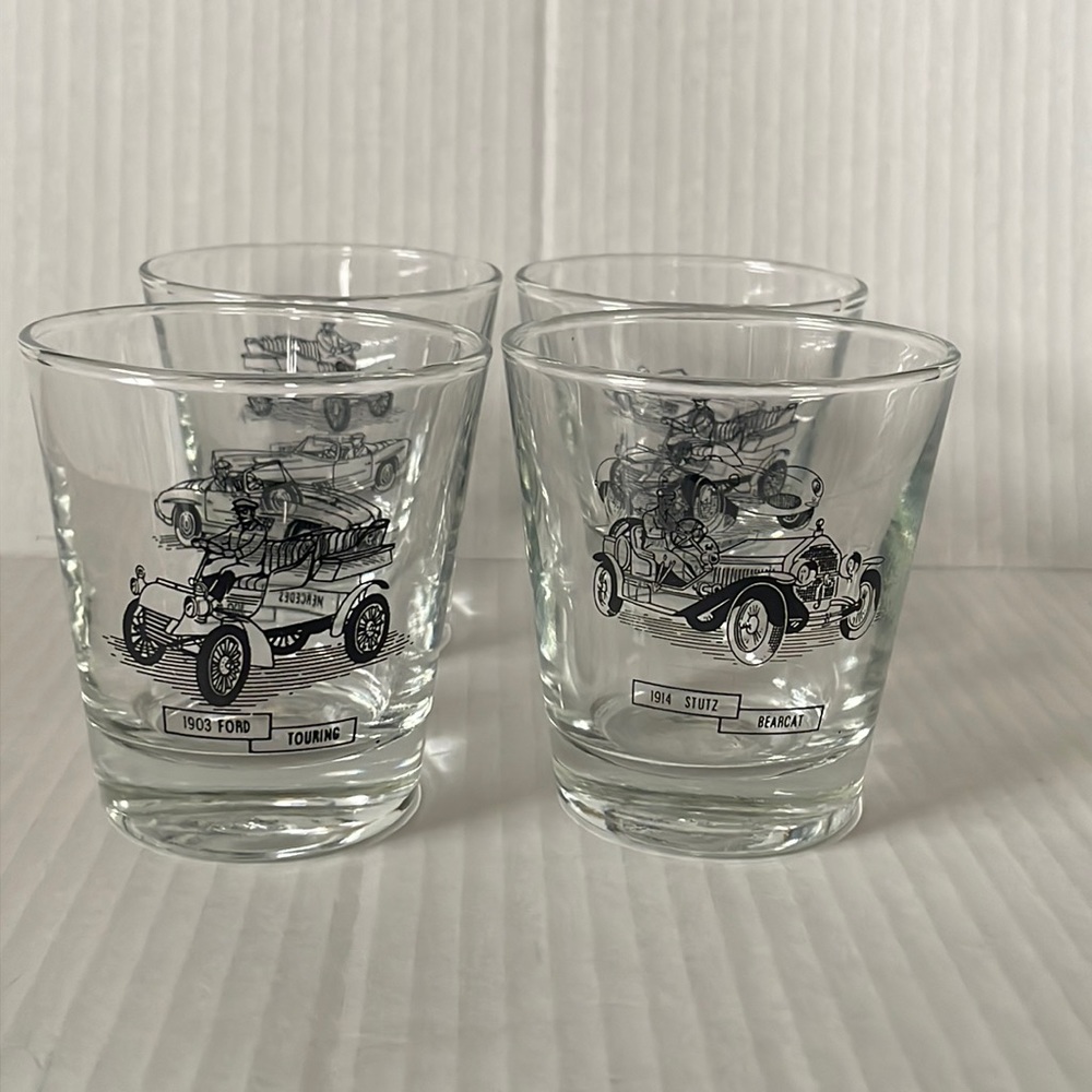 Car Glasses Vintage X4 1903 Ford Touring Mercedes SL Jaguar 1914 Stutz Bearcat